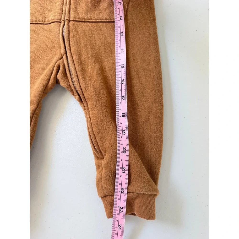 Carhartt Kids baby Orange Brown Full Zip Hooded Fleece Coverall Jumpsuit‎ 9M